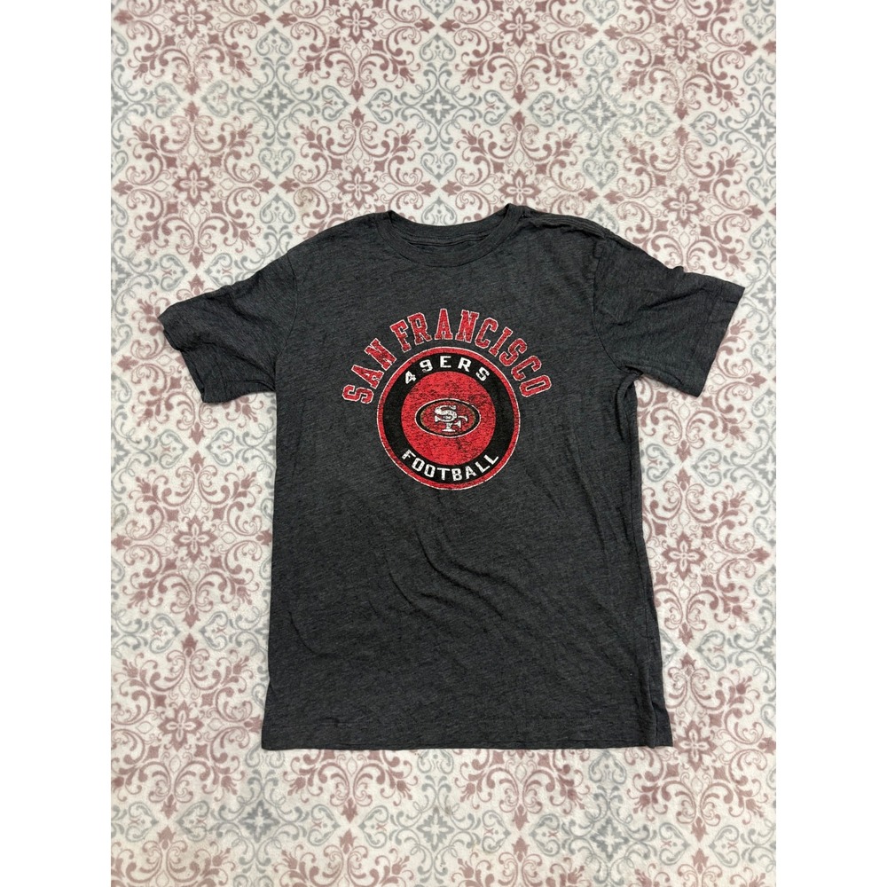 NFL Team Apparel San Francisco 49ers Boys XL 14/16 Gray Heather Graphic T-Shirt